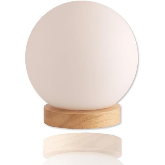 Bedside Lamp with 6W 550Lumen 2700K LED Bulb–Nightstand Lamp with Natural Wooden - Picture 1 of 5